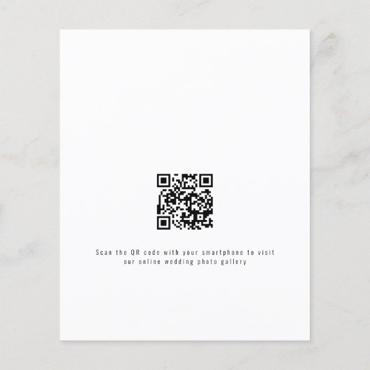 Budget Script Photo QR Code Weddenschap Bedankt (Achterkant)