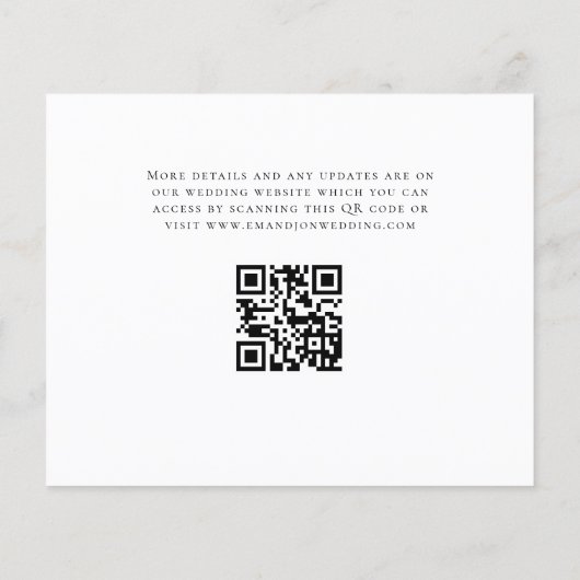 Budget Script Photo QR Code Weddenschap Reception  (Achterkant)