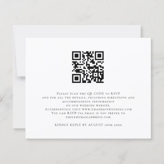 Budget Script Photo QR Code Weddenschap RSVP (Achterkant)