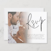 Budget Script Photo QR Code Weddenschap RSVP (Voorkant)