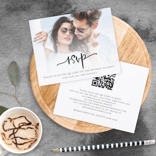 Budget Script Photo QR Code Weddenschap RSVP