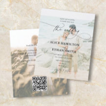 Budget Script Photo Wedding Invitation