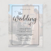 Budget Script Photo Wedding Invitation Flyer (Voorkant)