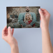 Budget Script Prettig Kerstfeest Foto Vakantiewens Flyer (Hand)