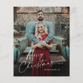 Budget Script Prettig Kerstmis Foto Vakantiekaart Flyer