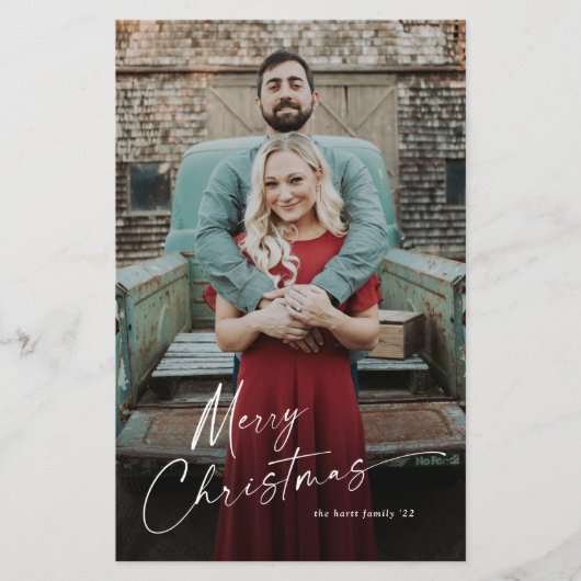 Budget Script Prettig Kerstmis Foto Vakantiewenska Flyer (Voorkant)