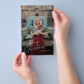 Budget Script Prettig Kerstmis Foto Vakantiewenska Flyer (Hand)