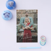 Budget Script Prettig Kerstmis Foto Vakantiewenska Flyer (Enkel)