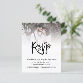 Budget Script QR-code Foto bruiloft RSVP-behuizing