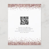 Budget Script QR Code Roos Gold Glitter Save Date (Achterkant)