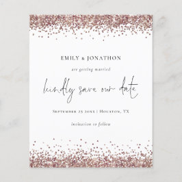 Budget Script QR Code Roos Gold Glitter Save Date