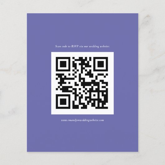 Budget Script QR Code Weddenblauw RSVP (Achterkant)