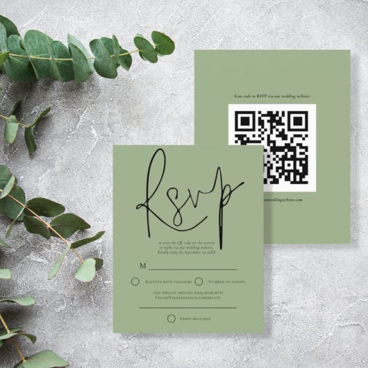 Budget Script QR Code Weddenschap Sage RSVP