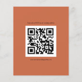 Budget Script QR Code Wedding Terracotta RSVP (Achterkant)