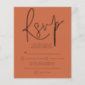 Budget Script QR Code Wedding Terracotta RSVP (Voorkant)