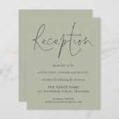 Budget Script Reception Light Sage Wedding Encl (Voorkant / Achterkant)