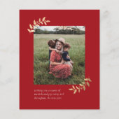 Budget Script Red Gold 2-Kaart voor kerstmis foto' (Achterkant)