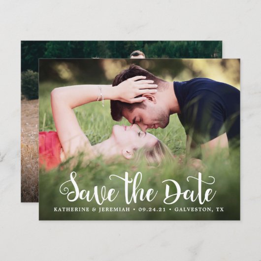 BUDGET Script Save the Date Photo Verloving (Voorkant / Achterkant)