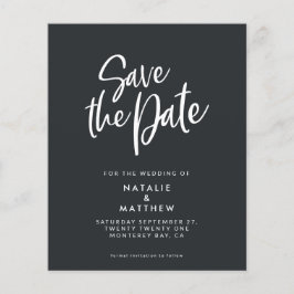 budget script save the date trouw aankondiging flyer