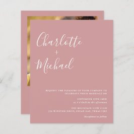 Budget Script Stof Roze Foto Trouw Uitnodiging