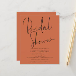 Budget Script Terracotta Bruiloft Uitnodiging