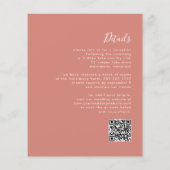 Budget Script Terracotta QR Code Trouw Uitnodiging (Achterkant)