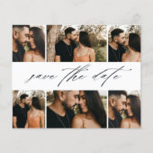 Budget Script Trouwfoto Collage Save The Date Flyer (Voorkant)