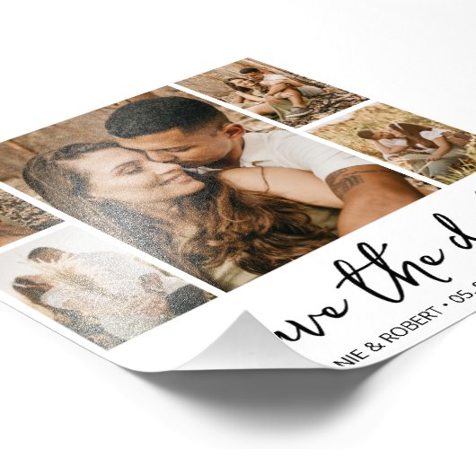 Budget script typografie foto save the date foto afdruk (Hoek)