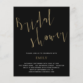 Budget Script Vrijgezellenfeest Gold Black Uitnodi