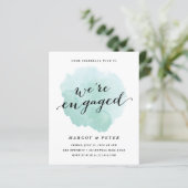Budget Script Watercolor Trouwkaart Uitnodiging (Staand voorkant)