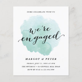 Budget Script Watercolor Trouwkaart Uitnodiging