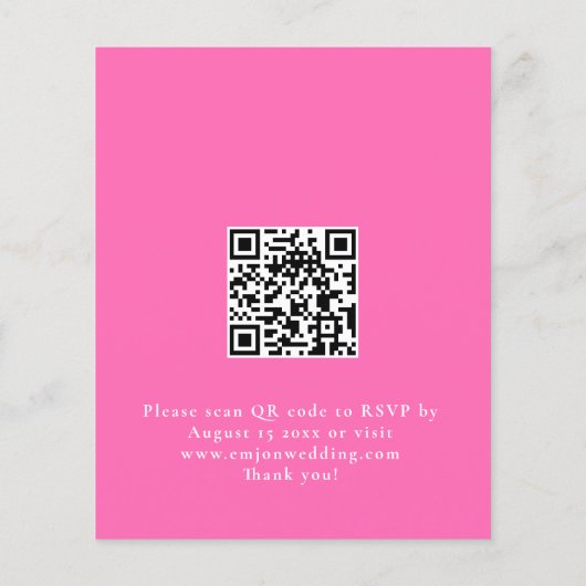 Budget Script We Do Hot Pink bruiloft uitnodiging (Achterkant)