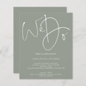 Budget Script We Do Sage QR Code Wedding Invite (Voorkant / Achterkant)