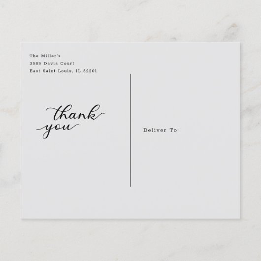 Budget Script Weddenschap Aangepaste foto Bedankt (Achterkant)