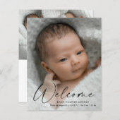 Budget Script Welkom Baby Foto Bedankt (Voorkant / Achterkant)