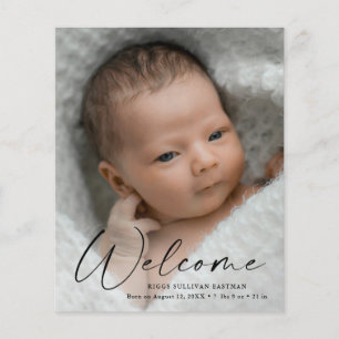 Budget Script Welkom Baby Foto Bedankt