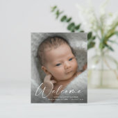Budget Script Welkom Baby Foto Bedankt (Staand voorkant)