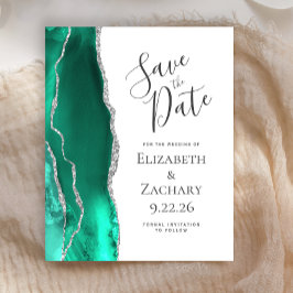 Budget Seafoam Green Agaat Silver Save the Date