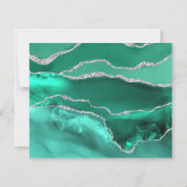 Budget Seafoam Green Silver Agate Save the Date (Achterkant)