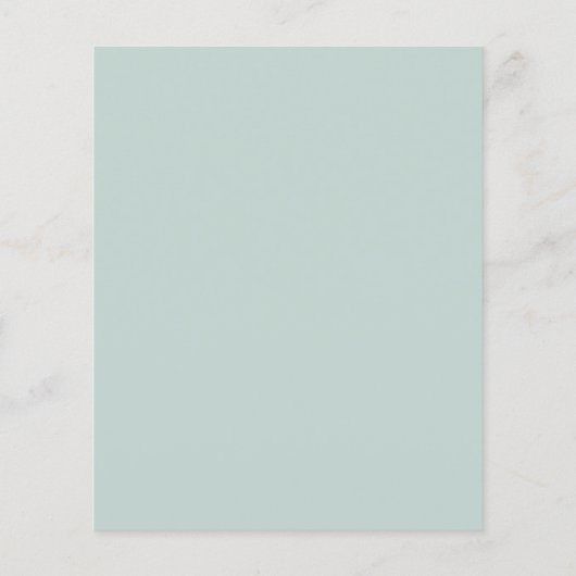 Budget Seafoam Wedding Invitation Flyer (Achterkant)