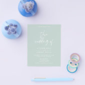 Budget Seafoam Wedding Invitation Flyer (Enkel)