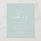 Budget Seafoam Wedding Invitation Flyer (Voorkant)