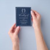 Budget Seahorse Navy Blue Beach Wedding Invitation Flyer (Hand)