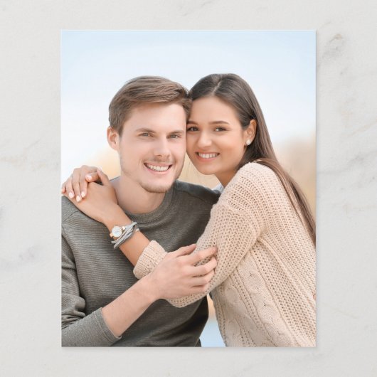 Budget Seashell Beach Dusty Blue Save the Date (Achterkant)