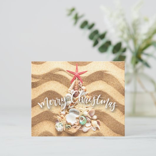 Budget Seashell Holiday Greeting Kaart (Staand voorkant)