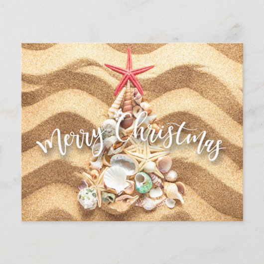 Budget Seashell Holiday Greeting Kaart (Voorkant)