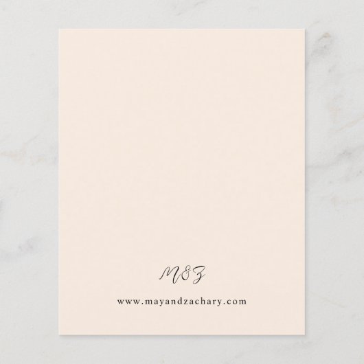 Budget Seashells & White Floral Wedding - Beige (Achterkant)