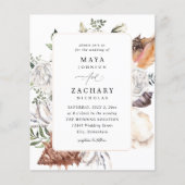 Budget Seashells & White Floral Wedding Flyer (Voorkant)