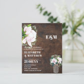 BUDGET Sfeervol Roze Magnolia Chic Trouw Uitnodigi (Staand voorkant)