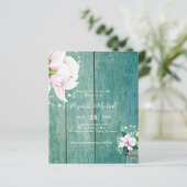 BUDGET Sfeervol Roze Magnolia Chic Trouw Uitnodigi (Staand voorkant)